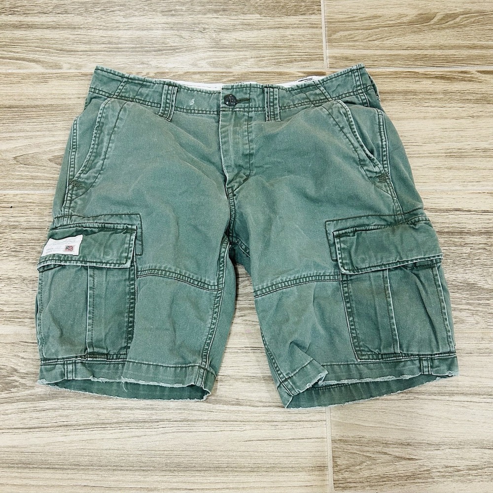 Vintage Ralph Lauren Shorts Mens 32 Green Cargo Casual Cotton Denim & Supply